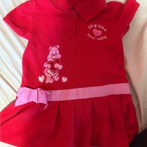 Care Bears Red Polo Dress with Bear and Heart Design